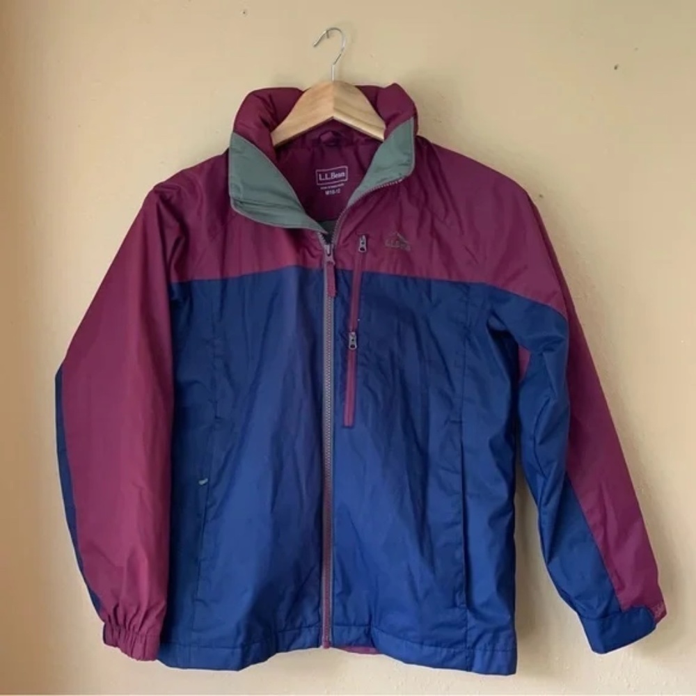 L.L Bean Color Block Jacket Zip Hood